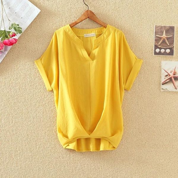 women's blouses & shirts imitation cotton linen v-neck chiffon shirt ladies plus size 2021 summer style korean fashion design loose cas, White
women's blouses & shirts imitation cotton linen v-neck chiffon shirt ladies plus size 2021 summer style korean fashion design loose cas, White