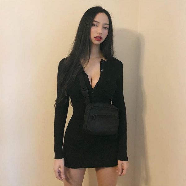 casual dresses nshypoi 2021 autumn and winter fashion elastic long-sleeved slim v-neck button short dress women's little black, Black;gray
casual dresses nshypoi 2021 autumn and winter fashion elastic long-sleeved slim v-neck button short dress women's little black, Black;gray