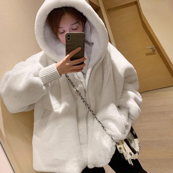 women's fur & faux herstory women autumn winter coat with hood female fashion casual loose fake jacket artificial outwear, Black
women's fur & faux herstory women autumn winter coat with hood female fashion casual loose fake jacket artificial outwear, Black