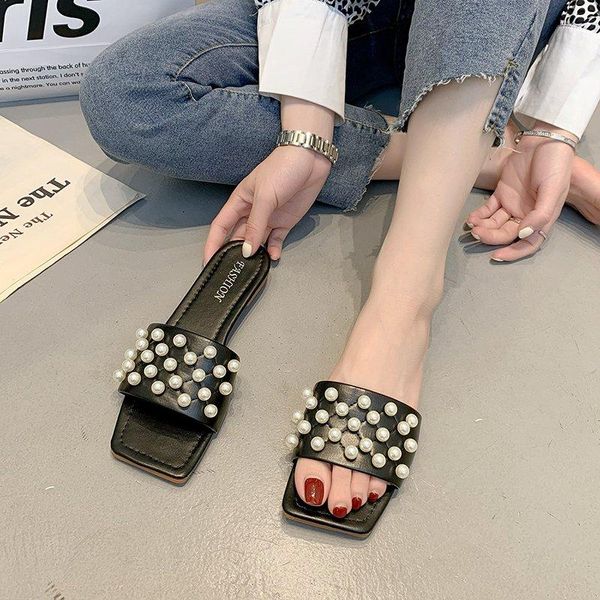 sandals pearl design women summer flat shoes square toe slippers handmade woman beach flip-flops designer, Black
sandals pearl design women summer flat shoes square toe slippers handmade woman beach flip-flops designer, Black