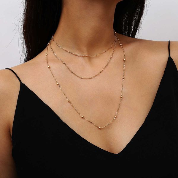 jewelry temperament versatile personality alloy women's simple multi-layer long generous bead necklace, Silver
jewelry temperament versatile personality alloy women's simple multi-layer long generous bead necklace, Silver