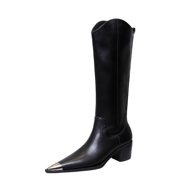 boots european american style retro british fashion women thick heel high metal pointed iron head winter tube, Black
boots european american style retro british fashion women thick heel high metal pointed iron head winter tube, Black
