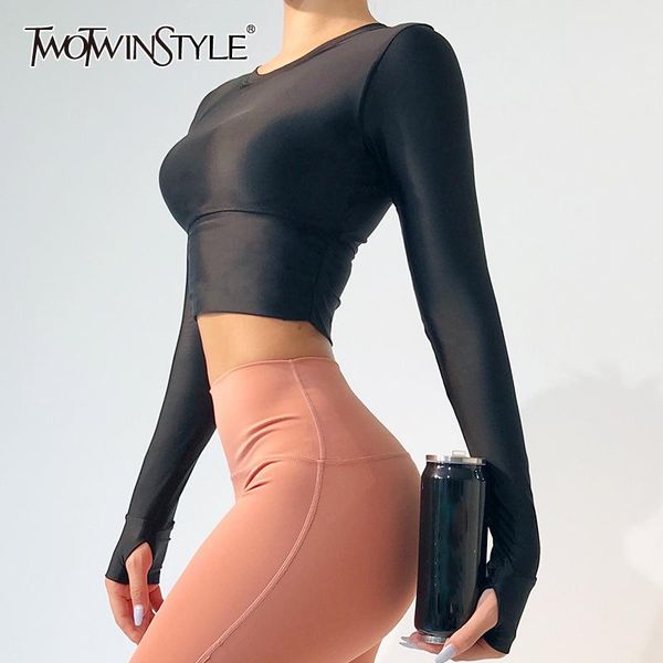 twotwinstlye pure color t shirt for female o neck long sleeve high wist slimming seamless women's sportswear t shirt fashion
twotwinstlye pure color t shirt for female o neck long sleeve high wist slimming seamless women's sportswear t shirt fashion