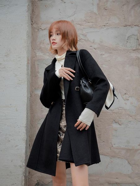 women's wool & blends black hepburn style double-sided coat women's mid-length 2021 autumn and winter woolen
women's wool & blends black hepburn style double-sided coat women's mid-length 2021 autumn and winter woolen