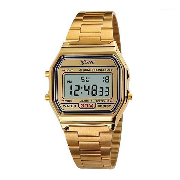 digital sports watch water resistant stainless steel band electronic waterproof square led back light men's wristwatch gold wristwatche, Slivery;brown
digital sports watch water resistant stainless steel band electronic waterproof square led back light men's wristwatch gold wristwatche, Slivery;brown