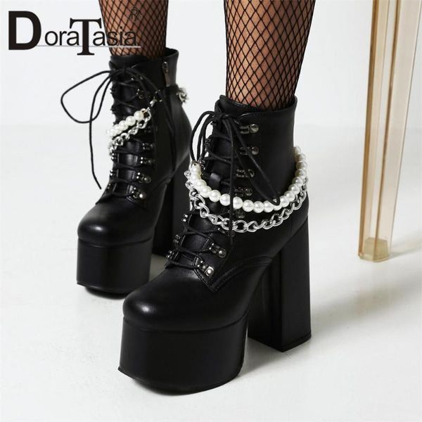 boots plus size 46 bradn ladies high platform ankle string bead thick heels women's party street shoes woman, Black
boots plus size 46 bradn ladies high platform ankle string bead thick heels women's party street shoes woman, Black