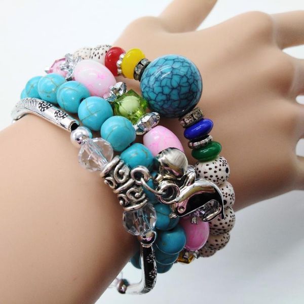 charm bracelets dolphin blue beads ethnic 4 pcs/set handmade beaded women vintage bangle female homme jewelry accessories, Golden;silver
charm bracelets dolphin blue beads ethnic 4 pcs/set handmade beaded women vintage bangle female homme jewelry accessories, Golden;silver