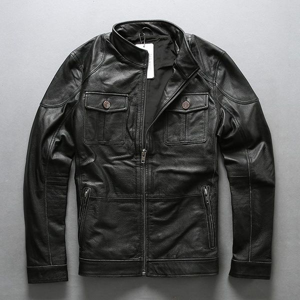 men's leather & faux factory avfly 2021 men genuine jacket 100% real casual riding jackets thick cow skin motorcycle winter coats, Black
men's leather & faux factory avfly 2021 men genuine jacket 100% real casual riding jackets thick cow skin motorcycle winter coats, Black
