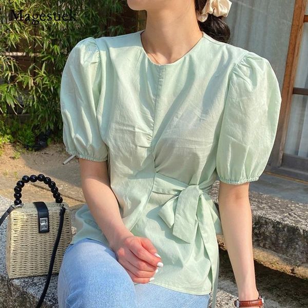 women's blouses & shirts korean solid cotton puff sleeve women chic summer o-neck green woman shirt vintage loose short blusas 14772, White
women's blouses & shirts korean solid cotton puff sleeve women chic summer o-neck green woman shirt vintage loose short blusas 14772, White