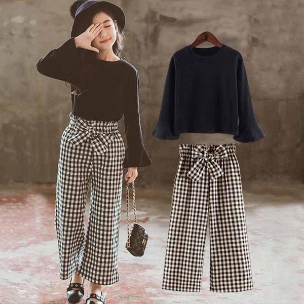 2021 children's sets girls clothes long sleeve t-shirts + plaid wide leg pants autumn kids clothing teenage for 7 8 10 12 years, White
2021 children's sets girls clothes long sleeve t-shirts + plaid wide leg pants autumn kids clothing teenage for 7 8 10 12 years, White