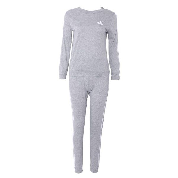 spring autumn fashion 2 pcs long sleeve +pants women sports suit 649c, Gray 
spring autumn fashion 2 pcs long sleeve +pants women sports suit 649c, Gray