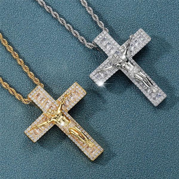 iced out cz diamond retro jesus cross pendant copper micro-inlaid zircon hip hop necklace bling jewelry, Silver
iced out cz diamond retro jesus cross pendant copper micro-inlaid zircon hip hop necklace bling jewelry, Silver