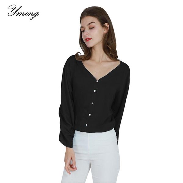 women's blouses & shirts yming fashion women blouse long sleeve button v neck elegant female plus size casual blusas office tunic, White
women's blouses & shirts yming fashion women blouse long sleeve button v neck elegant female plus size casual blusas office tunic, White
