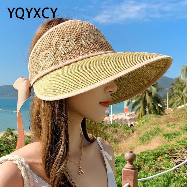 wide brim hats yqyxcy summer for women outdoor sunshade straw hat empty visor letter printing foldable sun protection sunhat, Blue;gray
wide brim hats yqyxcy summer for women outdoor sunshade straw hat empty visor letter printing foldable sun protection sunhat, Blue;gray