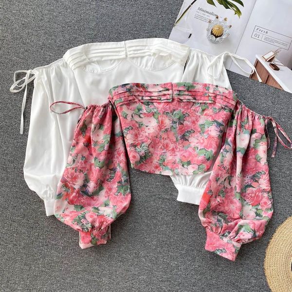 women's blouses & shirts singreiny women sweet floral strapless blouse slash neck puff sleeve slim summer off shoulder vacation sh, White
women's blouses & shirts singreiny women sweet floral strapless blouse slash neck puff sleeve slim summer off shoulder vacation sh, White