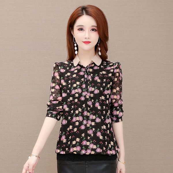 women's blouses & shirts women blouse chiffon 2021 floral shirt spring blusas mujer de moda, White
women's blouses & shirts women blouse chiffon 2021 floral shirt spring blusas mujer de moda, White