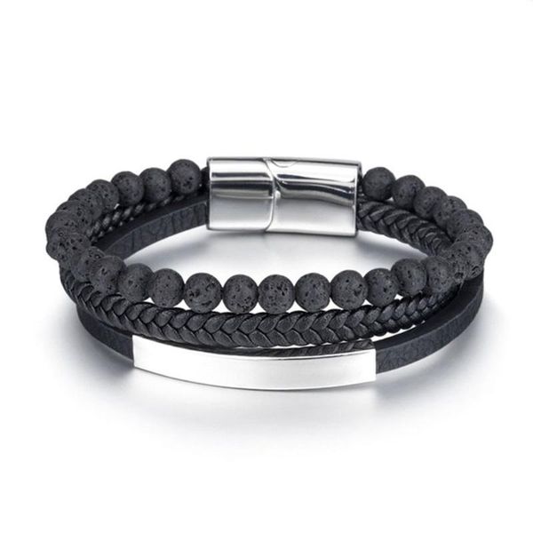 tennis luxury stainless steel bracelet for men titanium genuine leather volcanic rock beads men's jewellery gift to boyfriend, Golden;silver
tennis luxury stainless steel bracelet for men titanium genuine leather volcanic rock beads men's jewellery gift to boyfriend, Golden;silver