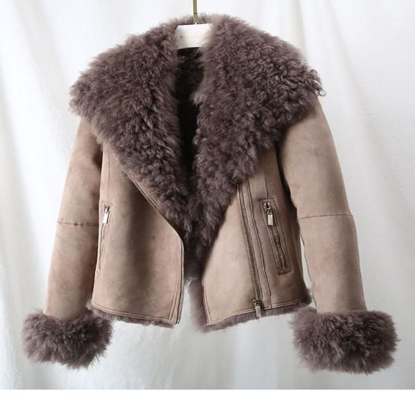 women's fur & faux 2021 autumn and winter lamb coat locomotive short half open collar super thick leisure, Black
women's fur & faux 2021 autumn and winter lamb coat locomotive short half open collar super thick leisure, Black