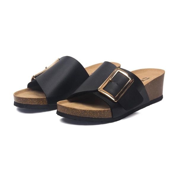 slippers metal buckle wedges shoes women beach flip flops platform cork sandals leopard outside antiskid creepers slides woman, Black
slippers metal buckle wedges shoes women beach flip flops platform cork sandals leopard outside antiskid creepers slides woman, Black