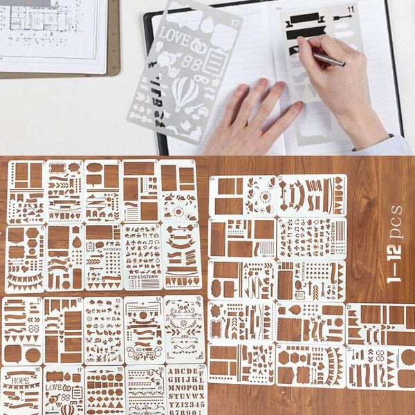 gift wrap 12/20pcs journal stencil set plastic planner diy drawing template diary notebook scrapbook
gift wrap 12/20pcs journal stencil set plastic planner diy drawing template diary notebook scrapbook