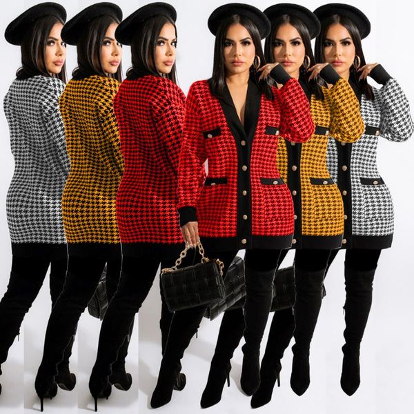 women's wool & blends 48sm9212 autumn winter women casual fashion houndstooth print pocket v-neck mid-length loose cardigan jacket, Black
women's wool & blends 48sm9212 autumn winter women casual fashion houndstooth print pocket v-neck mid-length loose cardigan jacket, Black
