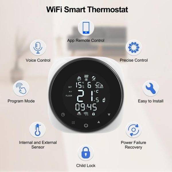smart home control wifi thermostat for water/electric floor heating/water gas boiler temperature remote controller support alexa google
smart home control wifi thermostat for water/electric floor heating/water gas boiler temperature remote controller support alexa google