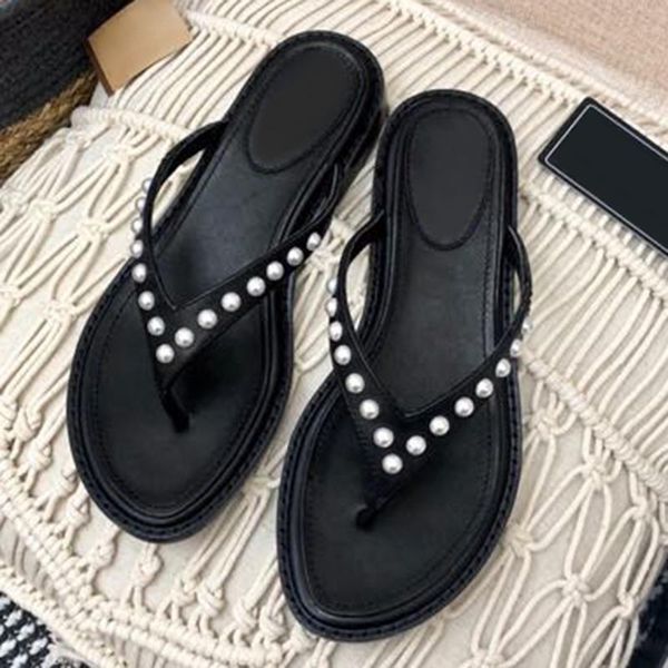slippers casual fashion pearl flat flip summer brand design women shoes solid beach outside female, Black
slippers casual fashion pearl flat flip summer brand design women shoes solid beach outside female, Black
