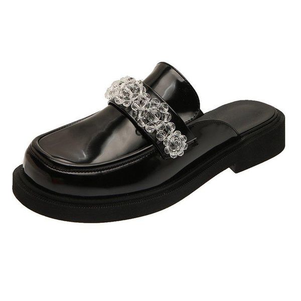 new autumn spring slippers for women muller fashion half slippers elegant beads flats slides female flip flops, Black
new autumn spring slippers for women muller fashion half slippers elegant beads flats slides female flip flops, Black
