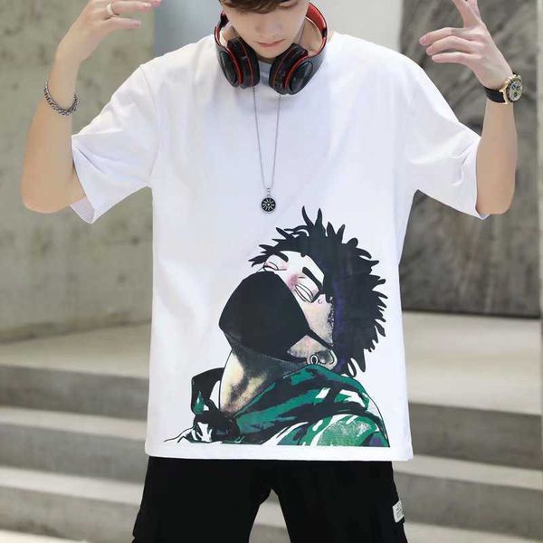 guochao new loose trend t-shirt short fashion brand hip hop street couple half sleeve men's clothes, White;black
guochao new loose trend t-shirt short fashion brand hip hop street couple half sleeve men's clothes, White;black