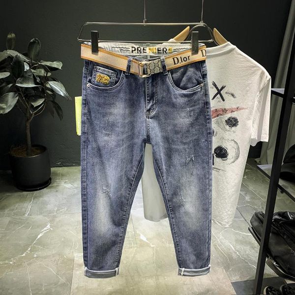 men's jeans korean men solid drawstring denim full length straight loose males trendy punk baggy retro leisure chic cowboy trousers, Blue
men's jeans korean men solid drawstring denim full length straight loose males trendy punk baggy retro leisure chic cowboy trousers, Blue