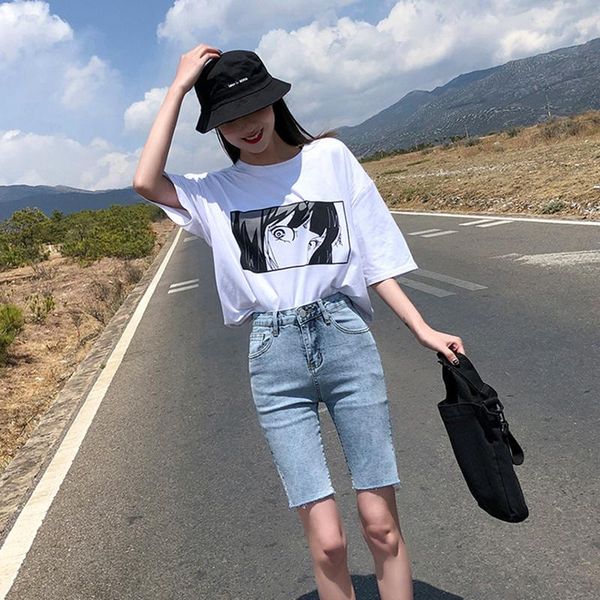 women's jeans women knee length denim shorts push up elastic high waist biker summer black streetwear, Blue
women's jeans women knee length denim shorts push up elastic high waist biker summer black streetwear, Blue