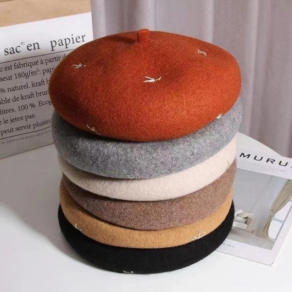 berets visrover winter 100% wool beret with embroidery female autumn warm hat matched women boina gift wholesale, Blue;gray
berets visrover winter 100% wool beret with embroidery female autumn warm hat matched women boina gift wholesale, Blue;gray