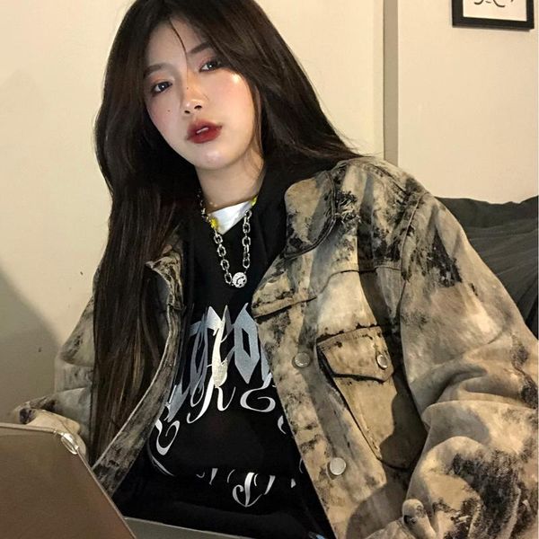 women's jackets dye tie dye washing denim women's jacket spring and autumn fashion casual korean couple loose 5bza, Black;brown
women's jackets dye tie dye washing denim women's jacket spring and autumn fashion casual korean couple loose 5bza, Black;brown