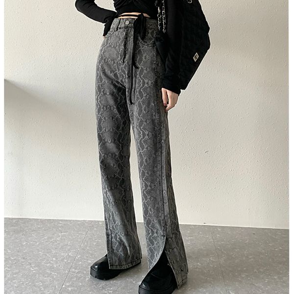 jeans women's high waist slim loose straight 2021 spring new snake pattern chic split wide leg pants nxsy, Blue
jeans women's high waist slim loose straight 2021 spring new snake pattern chic split wide leg pants nxsy, Blue