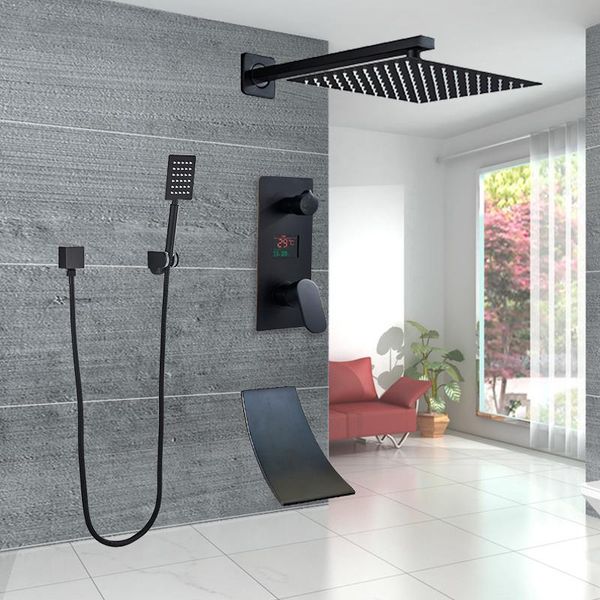 matte black ultra-thin shower head bathroom rainfall shower faucet digital system bathtub 3ways waterfall tub spout mixer
matte black ultra-thin shower head bathroom rainfall shower faucet digital system bathtub 3ways waterfall tub spout mixer