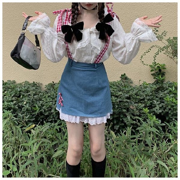 skirts strap denim skirt female japanese preppy style sweet and cute lace ulzzang harajuku high waist casual, Black
skirts strap denim skirt female japanese preppy style sweet and cute lace ulzzang harajuku high waist casual, Black