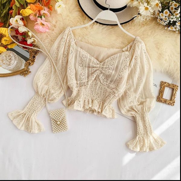 korean ins fashion sweet ladies crop blouse 2021 new chic v neck lace ruffle blouse shirt ladies short gothic shirt, White
korean ins fashion sweet ladies crop blouse 2021 new chic v neck lace ruffle blouse shirt ladies short gothic shirt, White