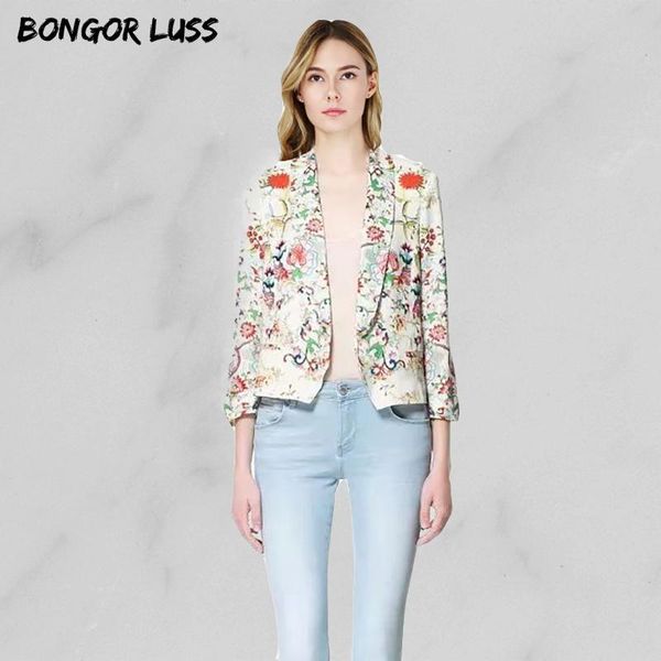 women's suits & blazers bongor luss elegant three quarter sleeves print blazer office notched neck street, White;black
women's suits & blazers bongor luss elegant three quarter sleeves print blazer office notched neck street, White;black