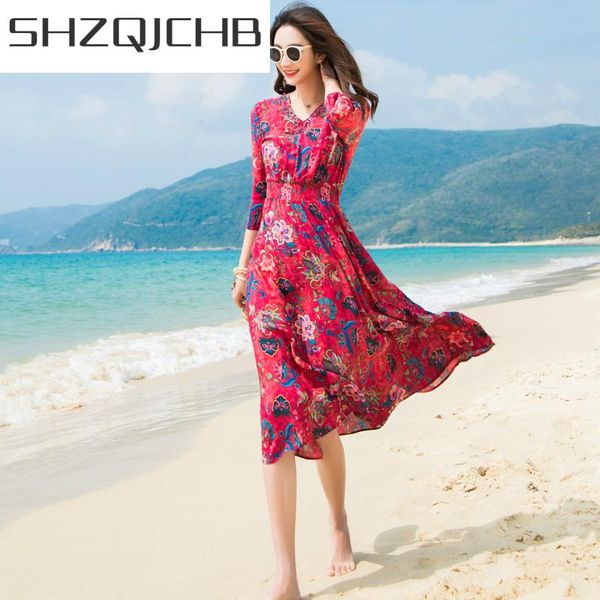 casual dresses shzq silk summer dress women long party print floral vintage slim beach clothes vestidos verano 2021 lwl1535, Black;gray
casual dresses shzq silk summer dress women long party print floral vintage slim beach clothes vestidos verano 2021 lwl1535, Black;gray
