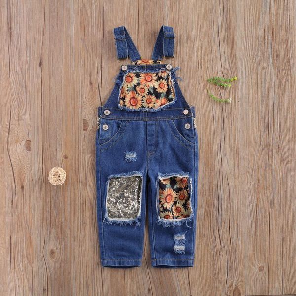 spring children's all-match sunflower print suspender jeans, solid color tailored trousers, pockets in autumn jumpsuits, Blue
spring children's all-match sunflower print suspender jeans, solid color tailored trousers, pockets in autumn jumpsuits, Blue