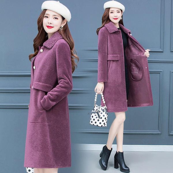women's fur & faux 2021 autumn winter women sheep sheared jacket female warm thick coat lambs wool lady solid turn down collar parka o1, Black
women's fur & faux 2021 autumn winter women sheep sheared jacket female warm thick coat lambs wool lady solid turn down collar parka o1, Black