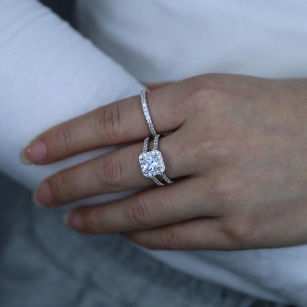 cluster rings pure 925 sterling silver wedding ring set for women engagement luxury 5a sparking cubic zirconia couple band, Golden;silver
cluster rings pure 925 sterling silver wedding ring set for women engagement luxury 5a sparking cubic zirconia couple band, Golden;silver