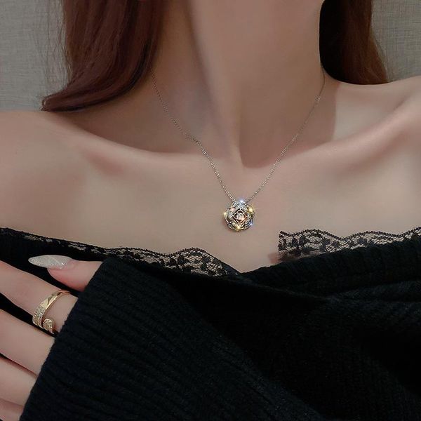 pendant necklaces female rhinestone rose flower long chain necklace for women couple fashion lovers statement korean jewelry, Silver
pendant necklaces female rhinestone rose flower long chain necklace for women couple fashion lovers statement korean jewelry, Silver