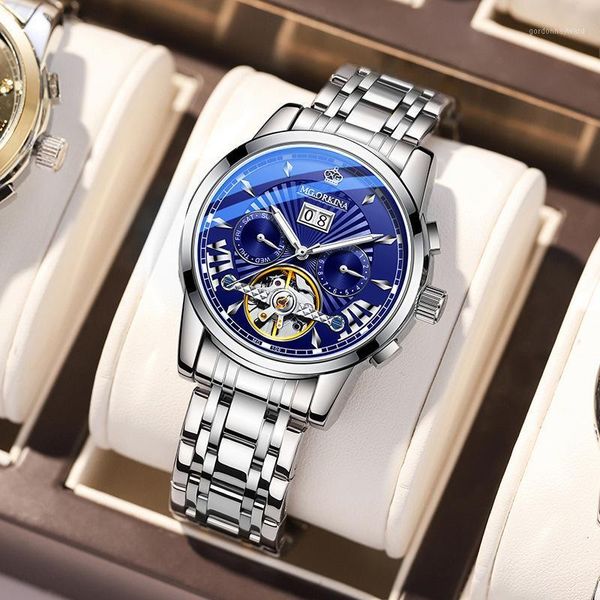 wristwatches watch men's business steel belt mechanical multifunctional automatic hollow waterproof, Slivery;brown
wristwatches watch men's business steel belt mechanical multifunctional automatic hollow waterproof, Slivery;brown