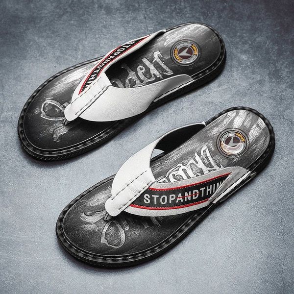 flip flops men slipper leather slippers beach casual flip flop sandals summer shoes for men fashion a6ee#, Black