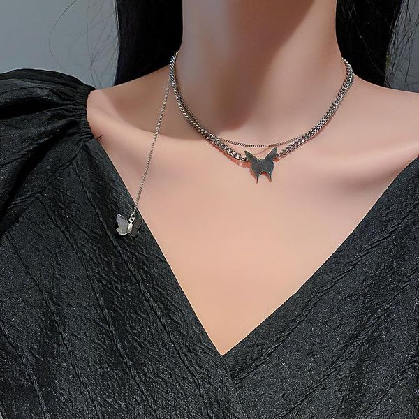 chains titanium steel korea door to fashion a multi-level butterfly necklace chain clavicle temperament design accessories, Silver
chains titanium steel korea door to fashion a multi-level butterfly necklace chain clavicle temperament design accessories, Silver