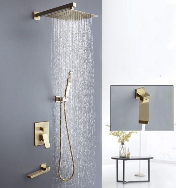 three functions brass brushed gold bathroom shower faucet set wall mounted 10 inch rainfall shower hand rotated faucet
three functions brass brushed gold bathroom shower faucet set wall mounted 10 inch rainfall shower hand rotated faucet