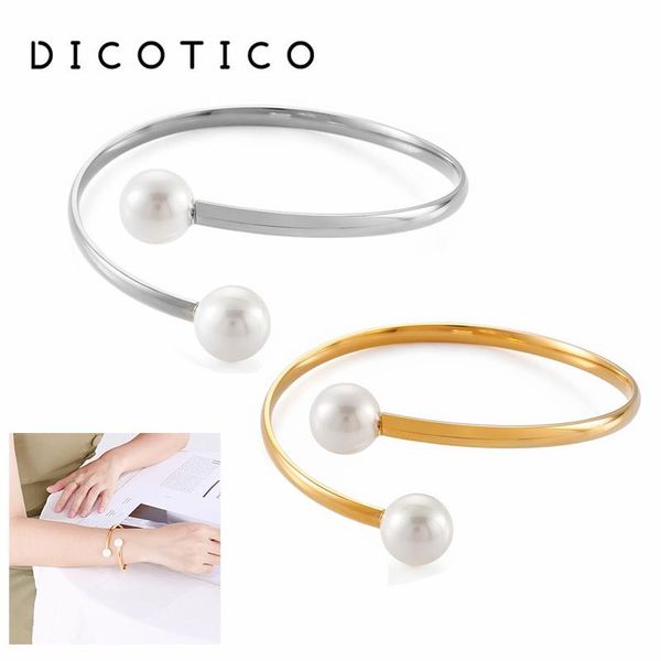 bangle creative cuff bracelets for women imitation pearl bangles gold silver color stainless steel wedding jewelry mujer esposas 2021, Black
bangle creative cuff bracelets for women imitation pearl bangles gold silver color stainless steel wedding jewelry mujer esposas 2021, Black