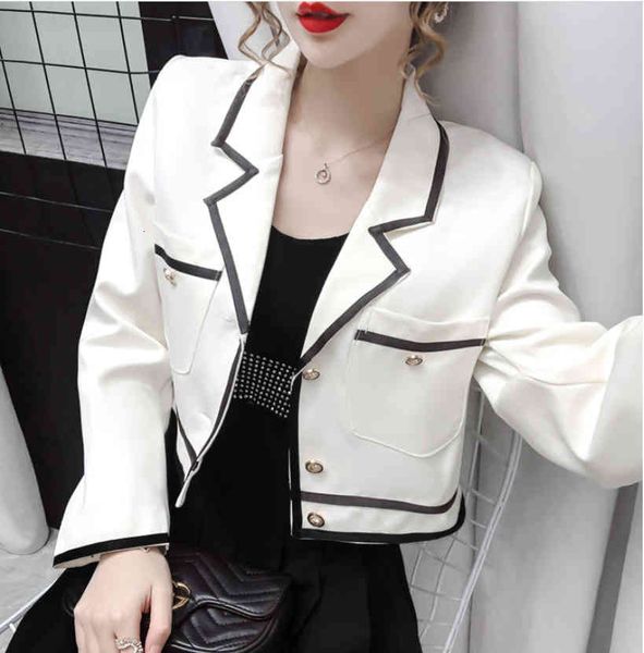 women's jackets female fashion short jacket wears vintage long sleeve outerwear chic blazer b367 xvcy, Black;brown
women's jackets female fashion short jacket wears vintage long sleeve outerwear chic blazer b367 xvcy, Black;brown