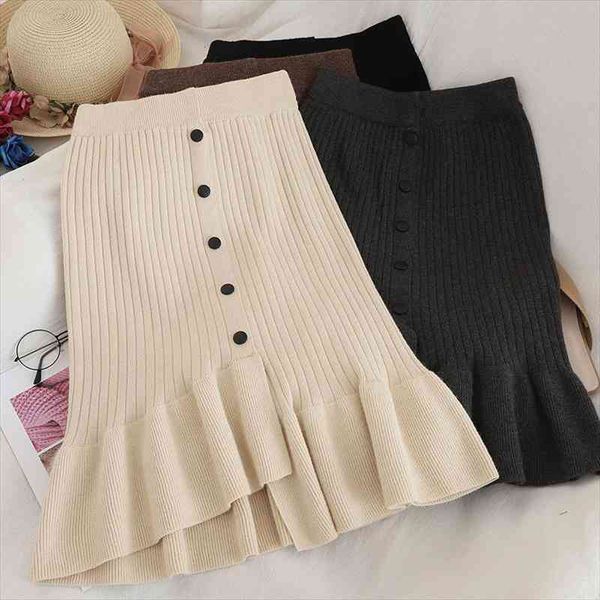 korean fashion irregular knitted women skirts high waist autumn winter ruffles midi sweater trumpet slim faldas mujer, Black
korean fashion irregular knitted women skirts high waist autumn winter ruffles midi sweater trumpet slim faldas mujer, Black